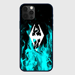 Чехол для iPhone 12 Pro The elder scrolls neon flame, цвет: 3D-черный