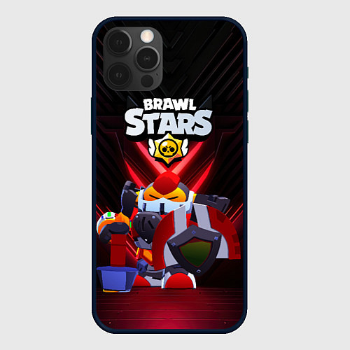 Чехол iPhone 12 Pro Brawl Stars Алый паладин Вольт / 3D-Черный – фото 1