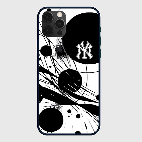 Чехол iPhone 12 Pro New York Yankees baseball team - abstraction / 3D-Черный – фото 1