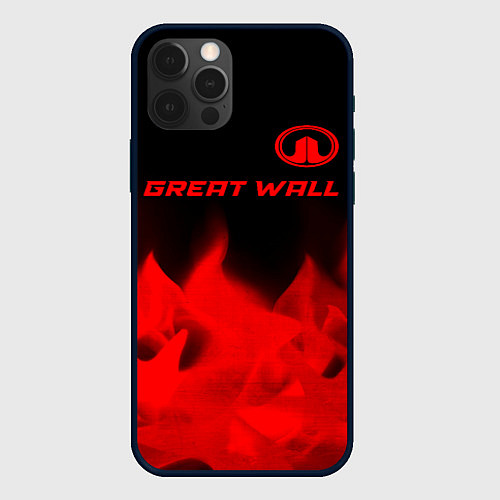 Чехол iPhone 12 Pro Great Wall - red gradient посередине / 3D-Черный – фото 1