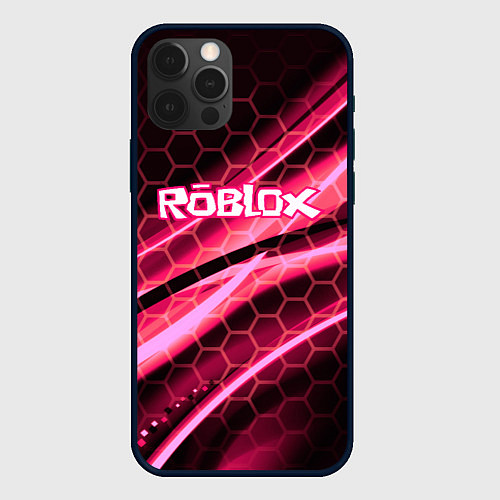 Чехол iPhone 12 Pro Roblox броня розовый / 3D-Черный – фото 1