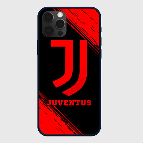 Чехол iPhone 12 Pro Juventus - red gradient / 3D-Черный – фото 1