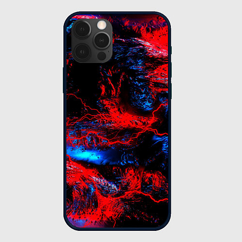 Чехол iPhone 12 Pro Космические краски шторм / 3D-Черный – фото 1