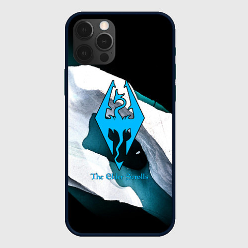 Чехол iPhone 12 Pro The Elder Scrolls краски текстура / 3D-Черный – фото 1