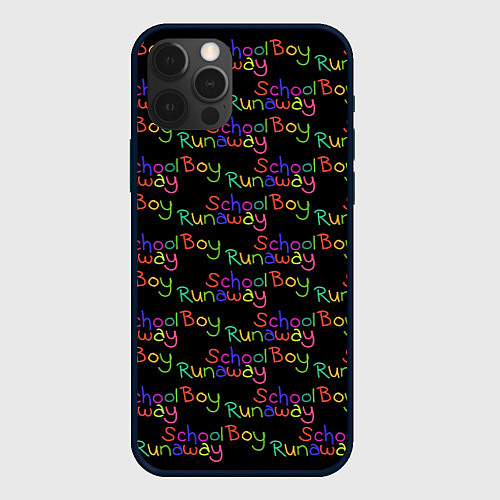 Чехол iPhone 12 Pro Logo - Schoolboy Runaway pattern / 3D-Черный – фото 1