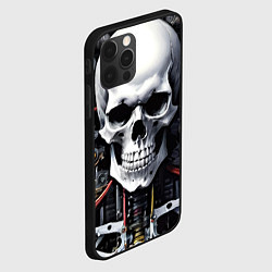 Чехол для iPhone 12 Pro Cyber skull - ai art, цвет: 3D-черный — фото 2