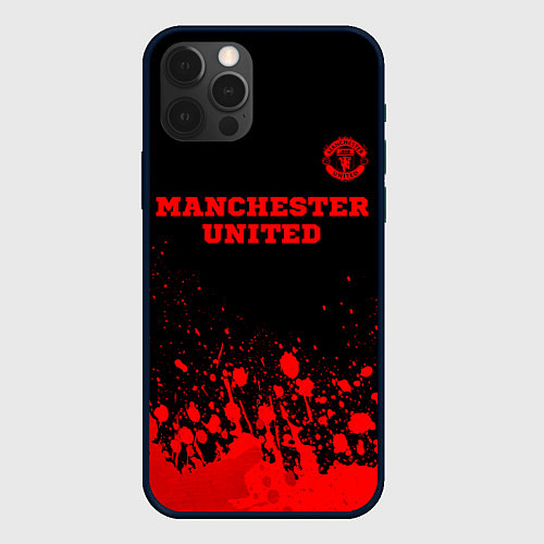 Чехол iPhone 12 Pro Manchester United - red gradient посередине / 3D-Черный – фото 1