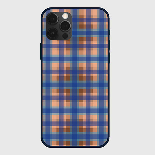Чехол iPhone 12 Pro Клетка в клетку / 3D-Черный – фото 1