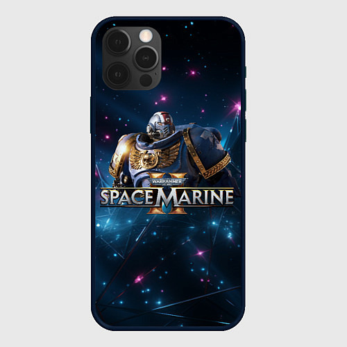 Чехол iPhone 12 Pro Warhammer 40000 space marine 2 ультрамарин в броне / 3D-Черный – фото 1