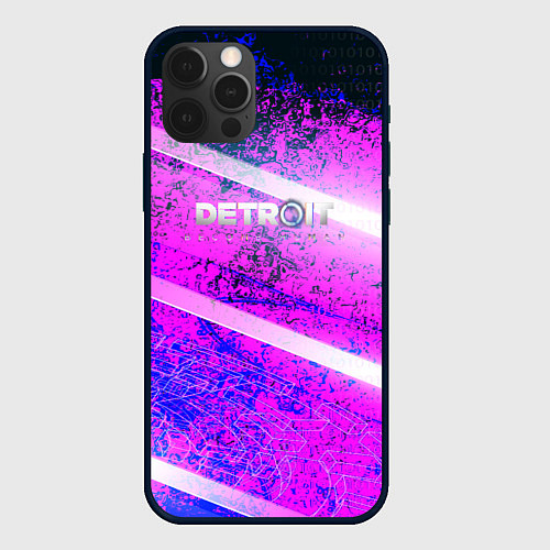 Чехол iPhone 12 Pro Detroit become human neon / 3D-Черный – фото 1