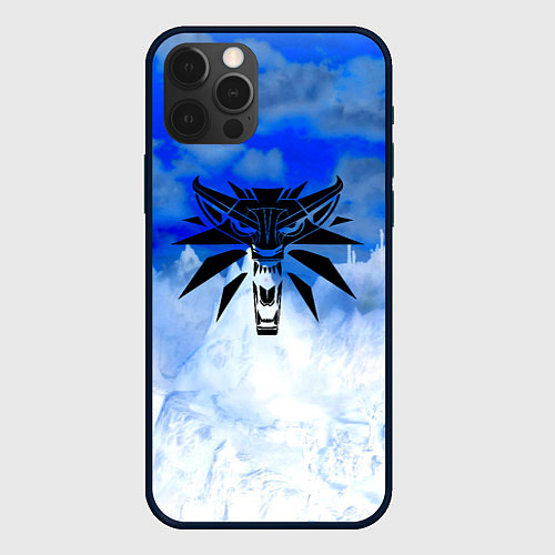 Чехол iPhone 12 Pro The Witcher logo winter / 3D-Черный – фото 1