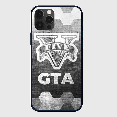 Чехол iPhone 12 Pro GTA - grey gradient / 3D-Черный – фото 1