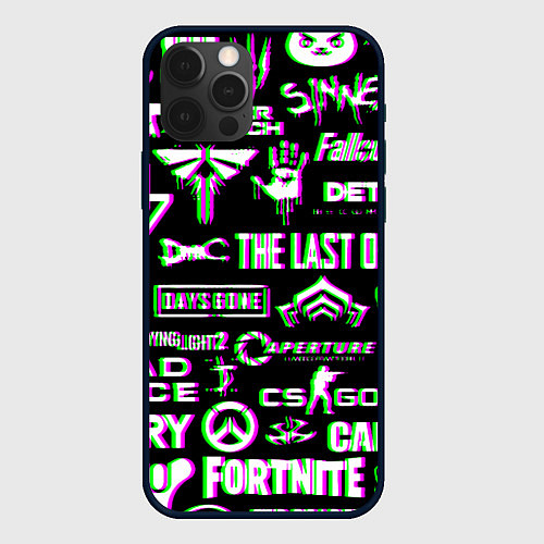 Чехол iPhone 12 Pro Logo game glitch / 3D-Черный – фото 1