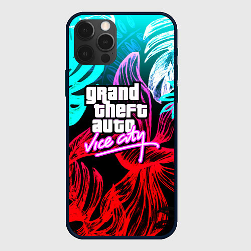 Чехол iPhone 12 Pro GTA vice city tropic / 3D-Черный – фото 1