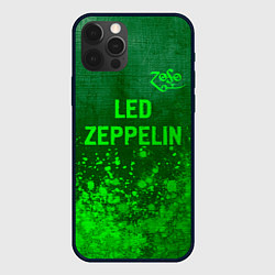 Чехол iPhone 12 Pro Led Zeppelin - green gradient посередине