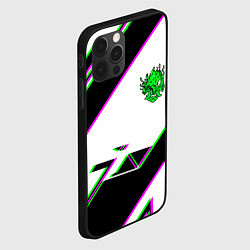 Чехол для iPhone 12 Pro Cyberpunk logo geometry, цвет: 3D-черный — фото 2