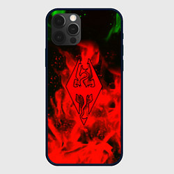 Чехол iPhone 12 Pro Skyrim fire steel