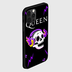 Чехол для iPhone 12 Pro Queen неоновый череп, цвет: 3D-черный — фото 2