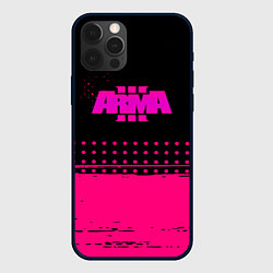 Чехол для iPhone 12 Pro ARMA розовая геометрия, цвет: 3D-черный