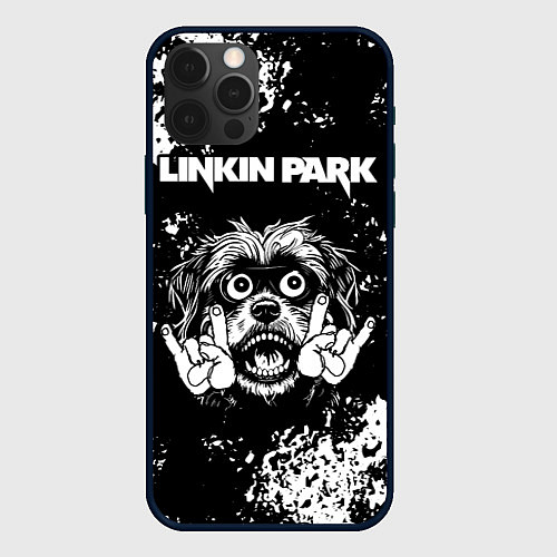 Чехол iPhone 12 Pro Linkin Park рок пес / 3D-Черный – фото 1