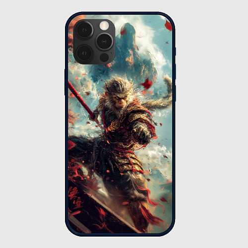 Чехол iPhone 12 Pro Wukong с посохом / 3D-Черный – фото 1