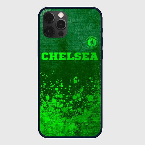 Чехол iPhone 12 Pro Chelsea - green gradient посередине / 3D-Черный – фото 1