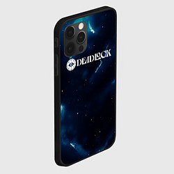 Чехол для iPhone 12 Pro Deadlock logo синие молнии, цвет: 3D-черный — фото 2