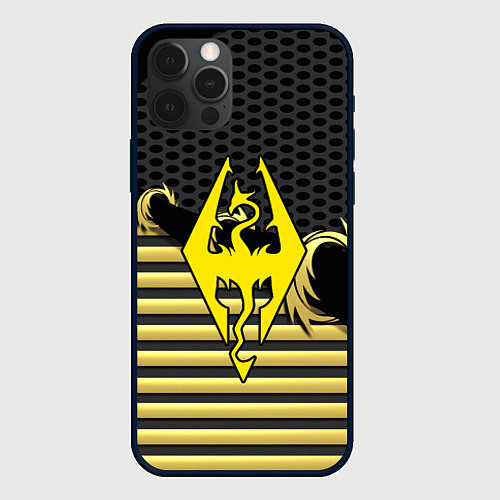 Чехол iPhone 12 Pro Skyrim gold edinion / 3D-Черный – фото 1