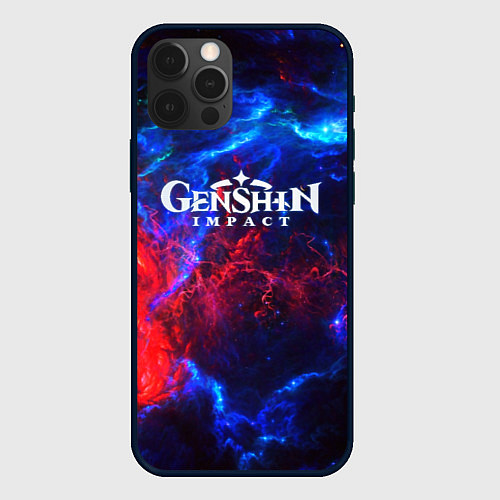 Чехол iPhone 12 Pro Genshin Impact space / 3D-Черный – фото 1