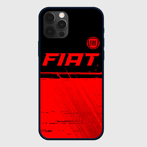 Чехол iPhone 12 Pro Fiat - red gradient посередине / 3D-Черный – фото 1