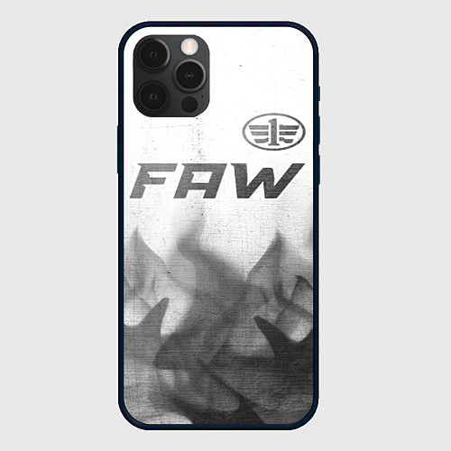 Чехол iPhone 12 Pro FAW - white gradient посередине / 3D-Черный – фото 1