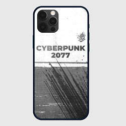 Чехол iPhone 12 Pro Cyberpunk 2077 - white gradient посередине