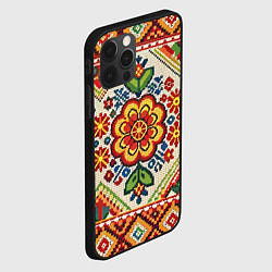 Чехол для iPhone 12 Pro Классические русские узоры и орнамент, цвет: 3D-черный — фото 2