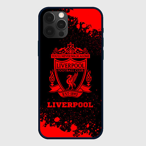 Чехол iPhone 12 Pro Liverpool - red gradient / 3D-Черный – фото 1