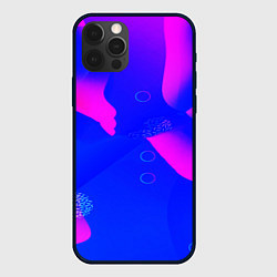 Чехол для iPhone 12 Pro Неоновая геометрия текстура, цвет: 3D-черный
