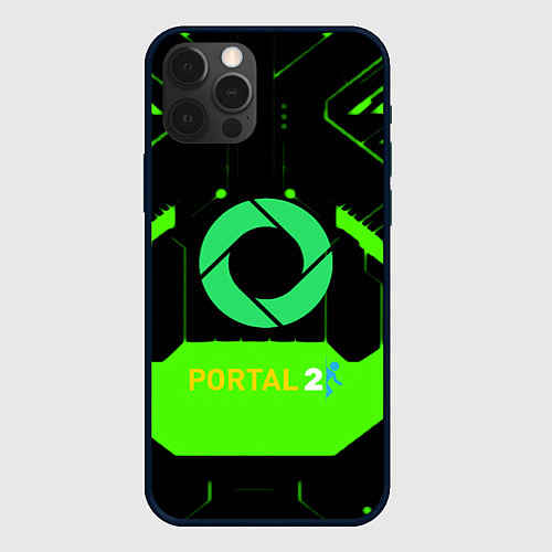 Чехол iPhone 12 Pro Portal game pattern / 3D-Черный – фото 1