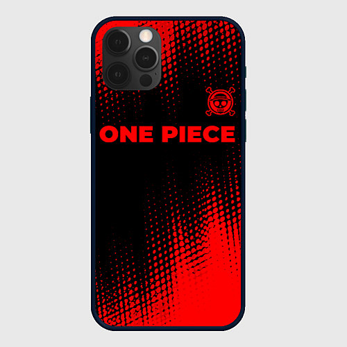 Чехол iPhone 12 Pro One Piece - red gradient посередине / 3D-Черный – фото 1