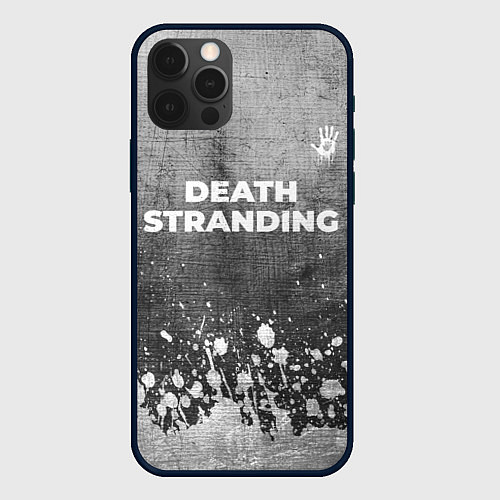 Чехол iPhone 12 Pro Death Stranding - grey gradient посередине / 3D-Черный – фото 1