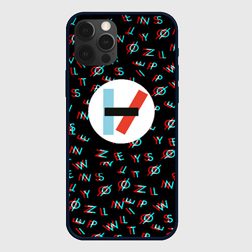 Чехол iPhone 12 Pro Twenty one pilots glitch / 3D-Черный – фото 1