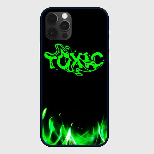 Чехол iPhone 12 Pro Toxic text / 3D-Черный – фото 1