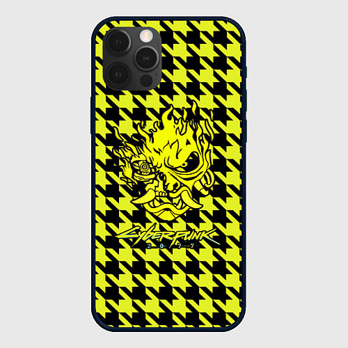 Чехол iPhone 12 Pro Cyberpunk 2077 pattern / 3D-Черный – фото 1