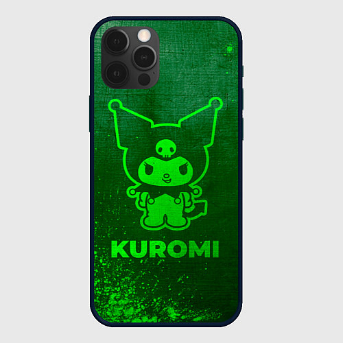 Чехол iPhone 12 Pro Kuromi - green gradient / 3D-Черный – фото 1