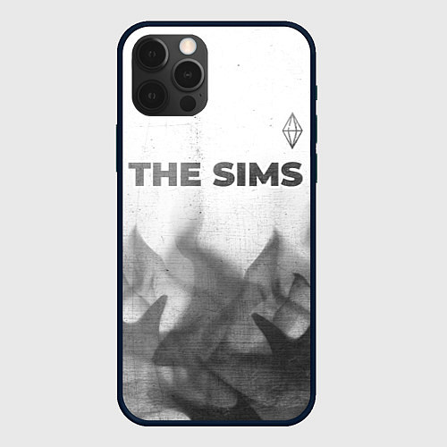 Чехол iPhone 12 Pro The Sims - white gradient посередине / 3D-Черный – фото 1