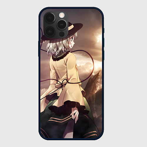 Чехол iPhone 12 Pro Touhou Project Койши Комейдзи взгляд на рассвет / 3D-Черный – фото 1