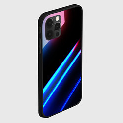 Чехол для iPhone 12 Pro Неоновые линии текстура, цвет: 3D-черный — фото 2