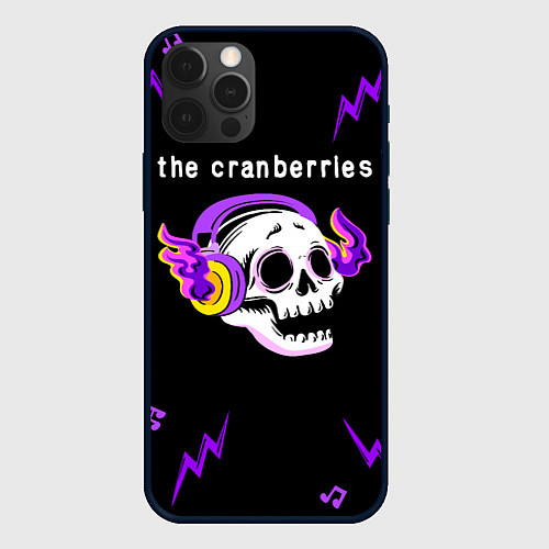 Чехол iPhone 12 Pro The Cranberries неоновый череп / 3D-Черный – фото 1