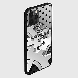 Чехол для iPhone 12 Pro Lexus carbon steel, цвет: 3D-черный — фото 2