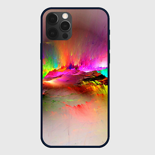 Чехол iPhone 12 Pro Грозовые краски всплеск / 3D-Черный – фото 1