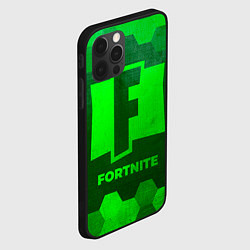 Чехол для iPhone 12 Pro Fortnite - green gradient, цвет: 3D-черный — фото 2