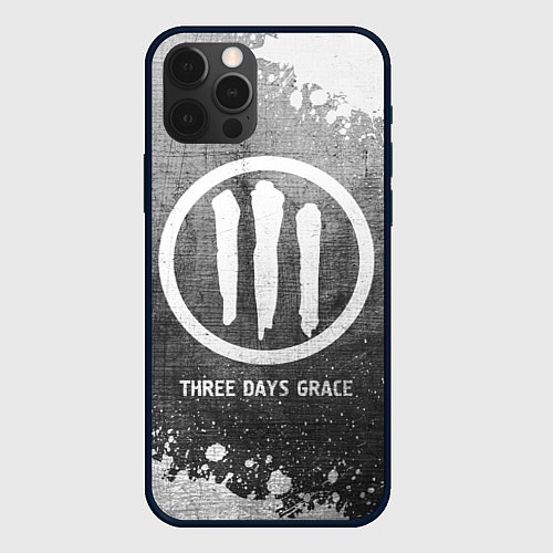 Чехол iPhone 12 Pro Three Days Grace - grey gradient / 3D-Черный – фото 1